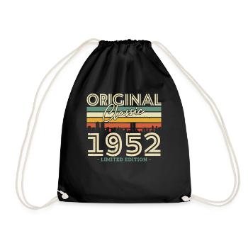 Cadeau Vintage 71/72ème Anniversaire 1952 - Sac de sport léger - noir - Devant