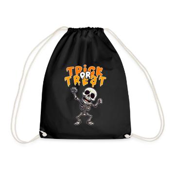 Halloween Design Creepy Skeleton Design - Drawstring Bag - black - Front