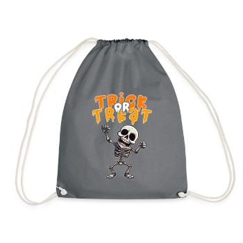 Halloween Design Creepy Skeleton Design - Drawstring Bag - grey - Front