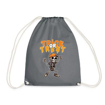 Halloween Design Creepy Skeleton Design - Drawstring Bag - grey - Front