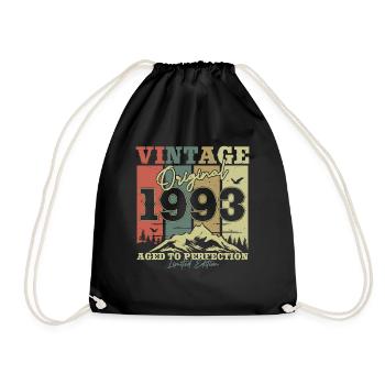 Original 1993 Vintage Birthday Retro - Drawstring Bag - black - Front