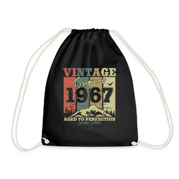 À l’origine 1967 Vintage Birthday Retro - Sac de sport léger - noir - Devant