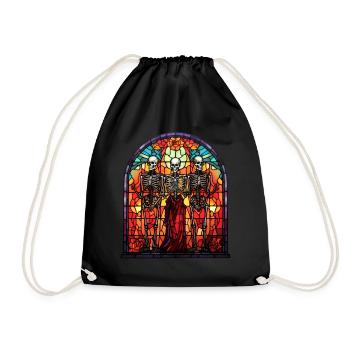 Halloween Stained Glass Stained Glass - Drawstring Bag - black - Front