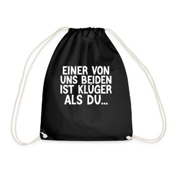 Kluger als Du - Turnbeutel - Schwarz - Vorne
