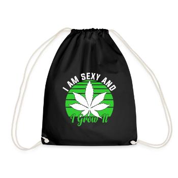 Grower, Cannabis, Marijuana, Weed, Weed, - Drawstring Bag - black - Front