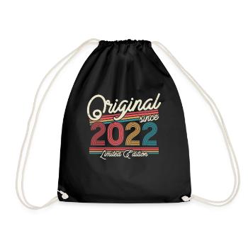 Vintage Birthday Gift 2022 - Drawstring Bag - black - Front