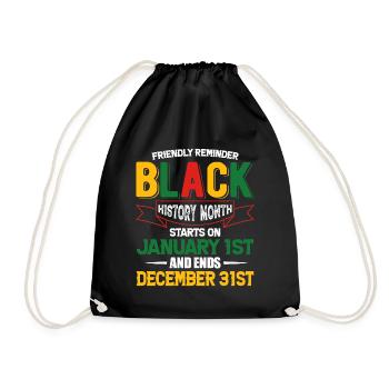 Black History Month Black History - Turnbeutel - Schwarz - Vorne
