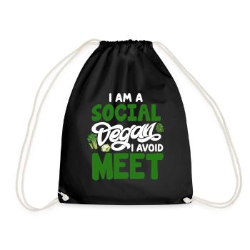 Véganisme végétalien - Sac de sport léger - noir - Devant