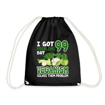 Véganisme végétalien - Sac de sport léger - noir - Devant