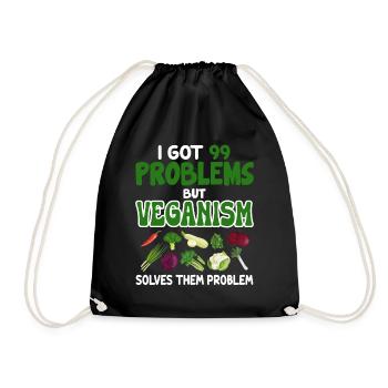 Véganisme végétalien - Sac de sport léger - noir - Devant