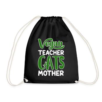 Vegan Veganism - Drawstring Bag - black - Front