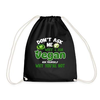 Véganisme végétalien - Sac de sport léger - noir - Devant
