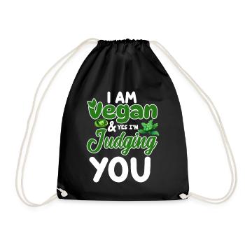 Véganisme végétalien - Sac de sport léger - noir - Devant