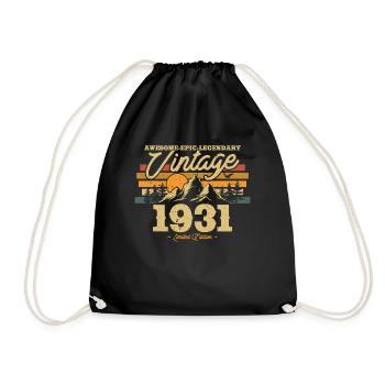 1931 Birthday Nostalgia - Drawstring Bag - black - Front