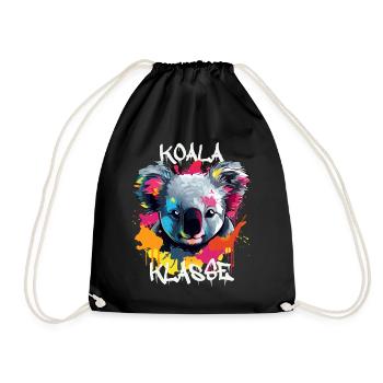 Graffiti Koalaklasse Grundschule Klassentier - Turnbeutel - Schwarz - Vorne