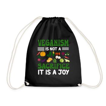 Véganisme végétalien - Sac de sport léger - noir - Devant