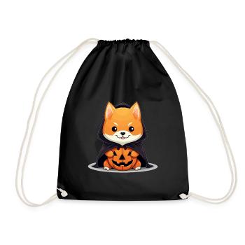 Halloween Design Shiba Inu Design - Drawstring Bag - black - Front