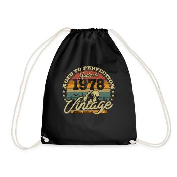 Vintage Geburtstagsgeschenk 2018, 5-6 Jahre - Turnbeutel - Schwarz - Vorne