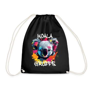 Graffiti Koalagruppe Kindergarten Gruppentier - Turnbeutel - Schwarz - Vorne