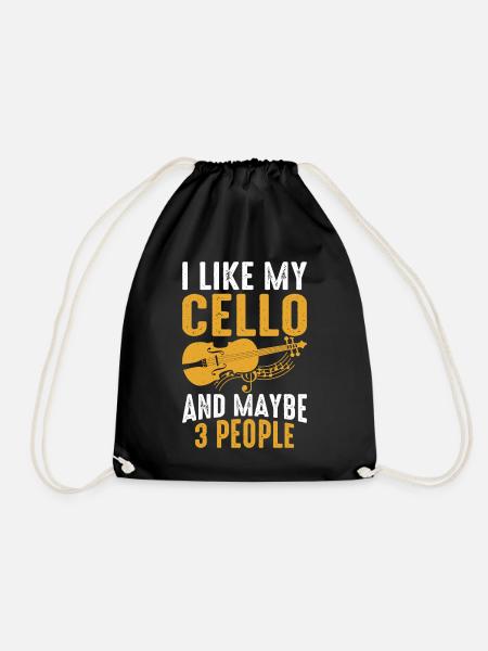 Cello Cellist - Turnbeutel - Schwarz