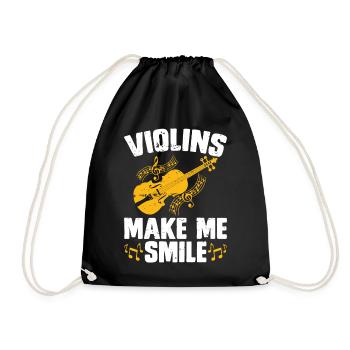 Violin Violinist - Drawstring Bag - black - Front