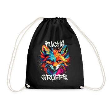 Graffiti Fuchsgruppe Kindergarten Gruppentier - Turnbeutel - Schwarz - Vorne