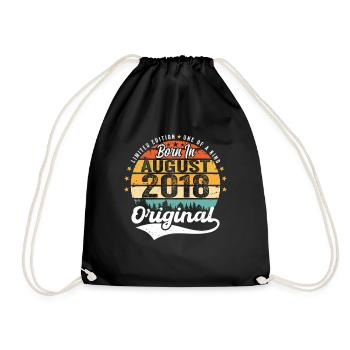 August 2018 Geburtstag Geschenkideen 2018 August - Turnbeutel - Schwarz - Vorne