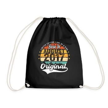 August 2017 Geburtstag Geschenkideen 2017 August - Turnbeutel - Schwarz - Vorne