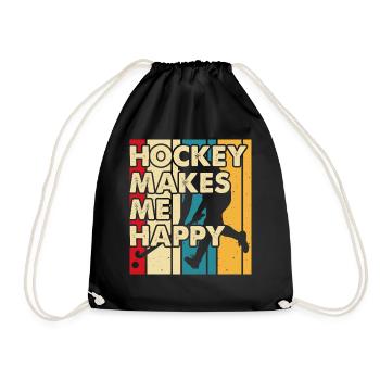 Hockey Eishockey Ice Hockey - Drawstring Bag - black - Front
