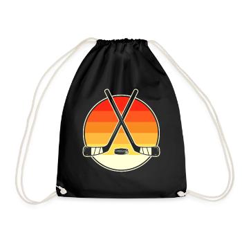 Hockey Eishockey Ice Hockey - Drawstring Bag - black - Front