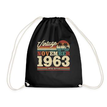 Cadeau d’anniversaire vintage 1963 - Sac de sport léger - noir - Devant