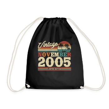 Cadeau d’anniversaire vintage Nov. 2005 - Sac de sport léger - noir - Devant