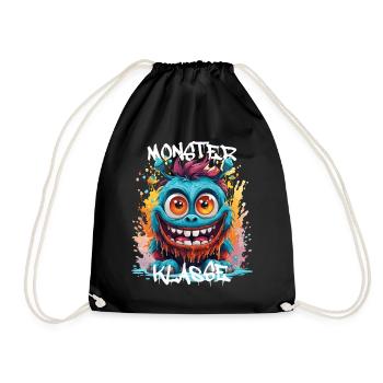 Graffiti Monsterklasse Grundschule Klassentier 01 - Turnbeutel - Schwarz - Vorne