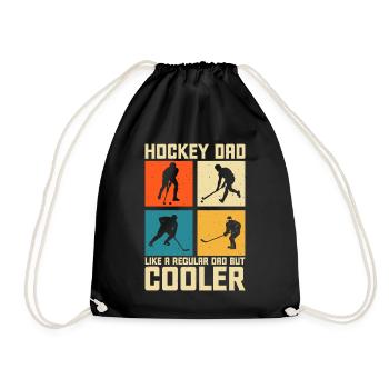 Hockey Eishockey Papa Vater Vatertag - Drawstring Bag - black - Front