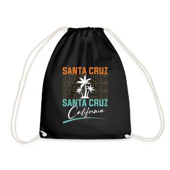 Santa Cruz Californie Coucher de soleil 70s 80s - Sac de sport léger - noir - Devant