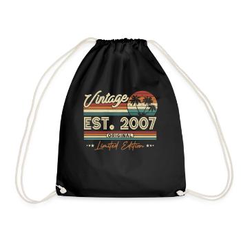 Vintage Birthday Gift 2007, 16/17 years - Drawstring Bag - black - Front