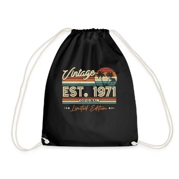 Cadeau d’anniversaire vintage 1971 - Sac de sport léger - noir - Devant