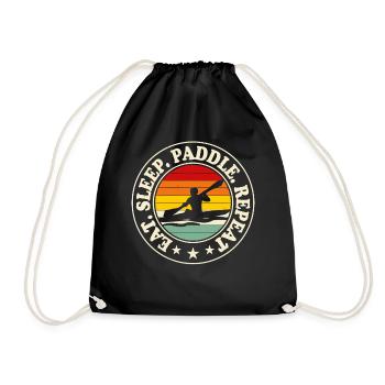 Kajak Kajakfahrer Kajaker - Turnbeutel - Schwarz - Vorne