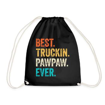 Truck Driver Dad Father Father's Day - Drawstring Bag - black - Front