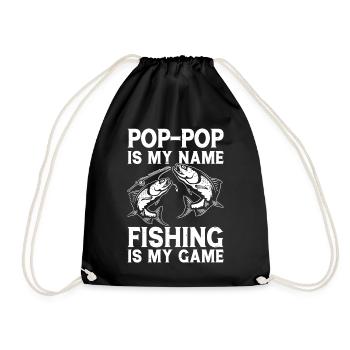 Fishing Daddy Father Son Daughter - Drawstring Bag - black - Front