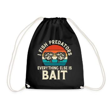 Anglers Fishing Fishing - Drawstring Bag - black - Front