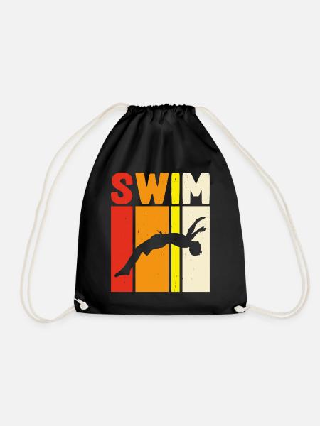 Schwimmen Schwimmer - Turnbeutel - Schwarz