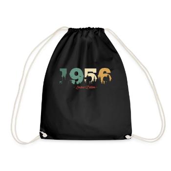 Vintage Nature Birthday Gift 1956 - Drawstring Bag - black - Front