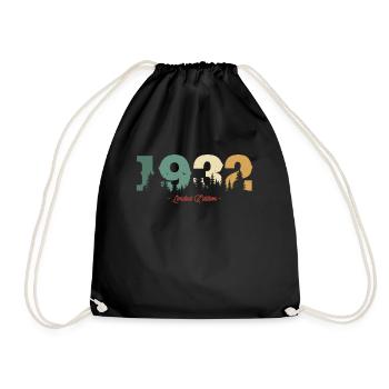 Vintage Nature Birthday Gift 1932 - Drawstring Bag - black - Front