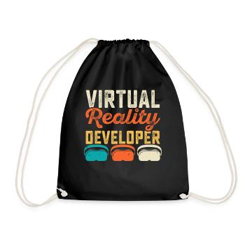 VR Virtuel Reality - Turnbeutel - Schwarz - Vorne