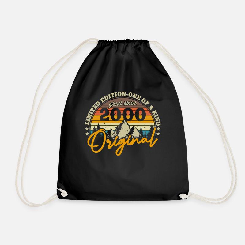 Jahrgang 2000 Geschenkidee - Turnbeutel - Schwarz
