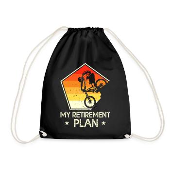 Bicycle Cycling Pensioner Pension - Drawstring Bag - black - Front