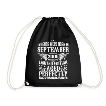 September 2005 Anniversary September 2005 September - Drawstring Bag - black - Front