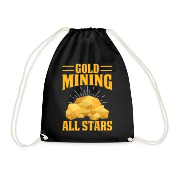 Goldwaschen Goldwäscher Goldschürfer Goldsucher - Turnbeutel - Schwarz - Vorne