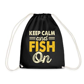 Anglers Fishing Fishing - Drawstring Bag - black - Front
